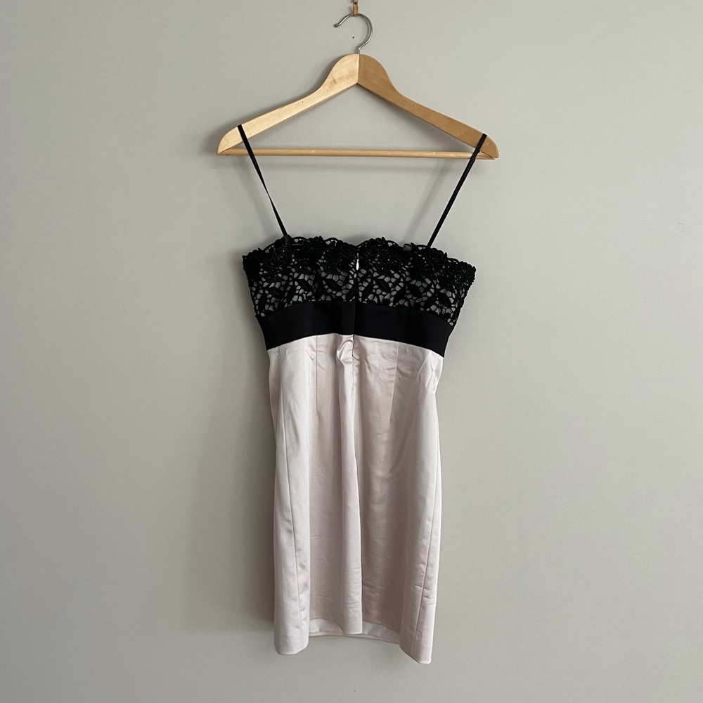 BCBG Black and Champagne Cocktail Mini Dress - Picture 2 of 7